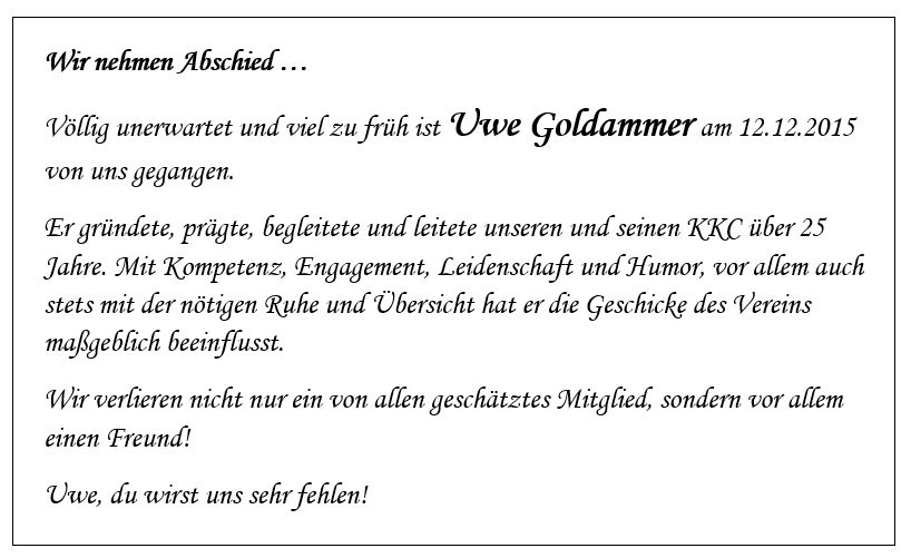 Wir nehmen Abschied